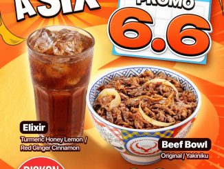Promo Yoshinoya 6.6 Beef Bowl dan Minuman Elixir Diskon 31% Cuma Rp. 66.000* periode 6-12 Juni 2026