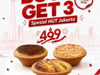 Promo Hokkaido Baked Cheese Tart HUT Jakarta Buy 2 Get 3 berlaku 27 Juni 2026 dengan transaksi cashless
