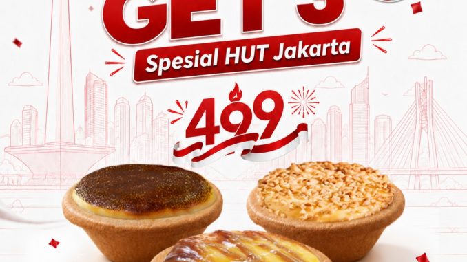 Promo Hokkaido Baked Cheese Tart HUT Jakarta Buy 2 Get 3 berlaku 27 Juni 2026 dengan transaksi cashless