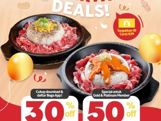 Promo Pepper Lunch July Birthday Deals Diskon hingga 50% untuk member Boga App selama bulan Juli 2026.