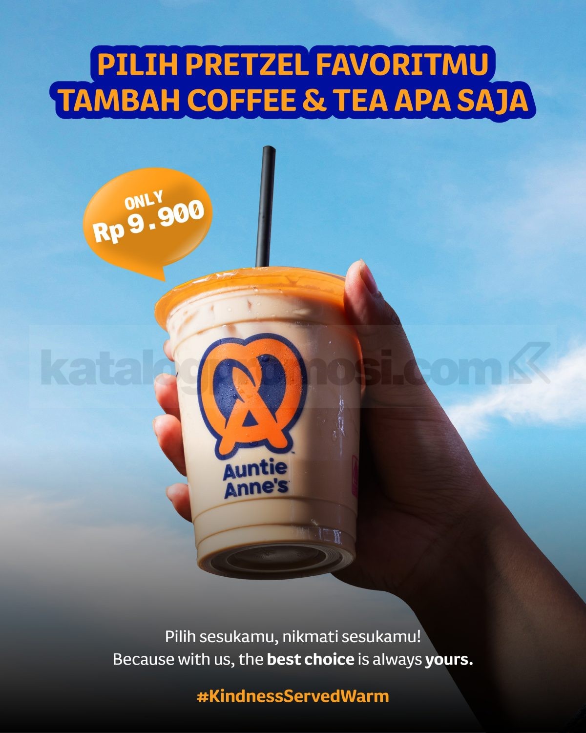 Promo Auntie Anne's Tambah Coffee & Tea Hanya Rp. 9.900 Promo Auntie Anne's tambah Coffee dan Tea hanya Rp. 9.900 dengan pembelian pretzel favorit