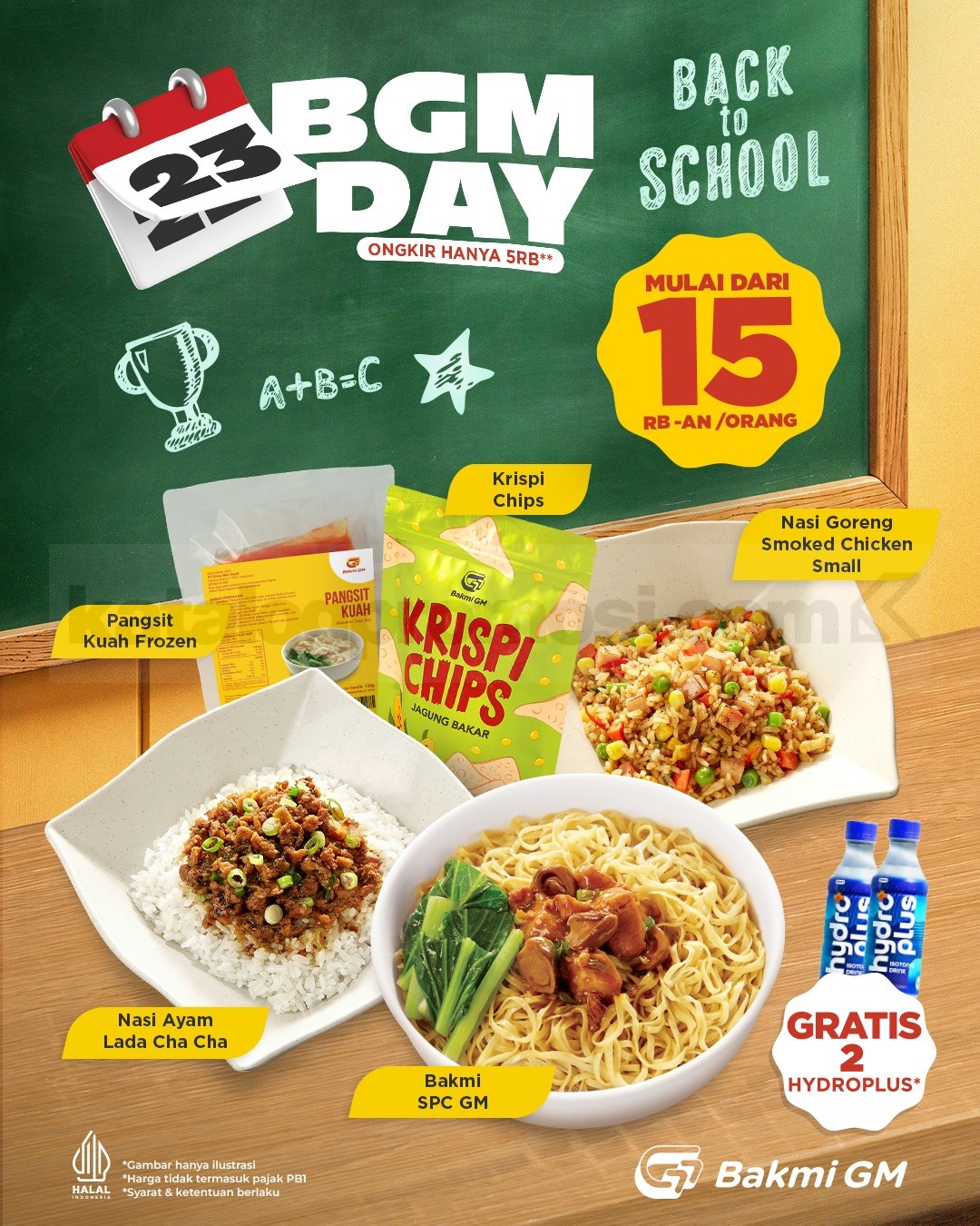 Promo Bakmi GM BGM Day Back to School Mulai Rp. 15.000 Promo Bakmi GM BGM Day Back to School Mulai Rp. 15.000 dengan bonus GRATIS 2 Hydroplus saat pre-order.
