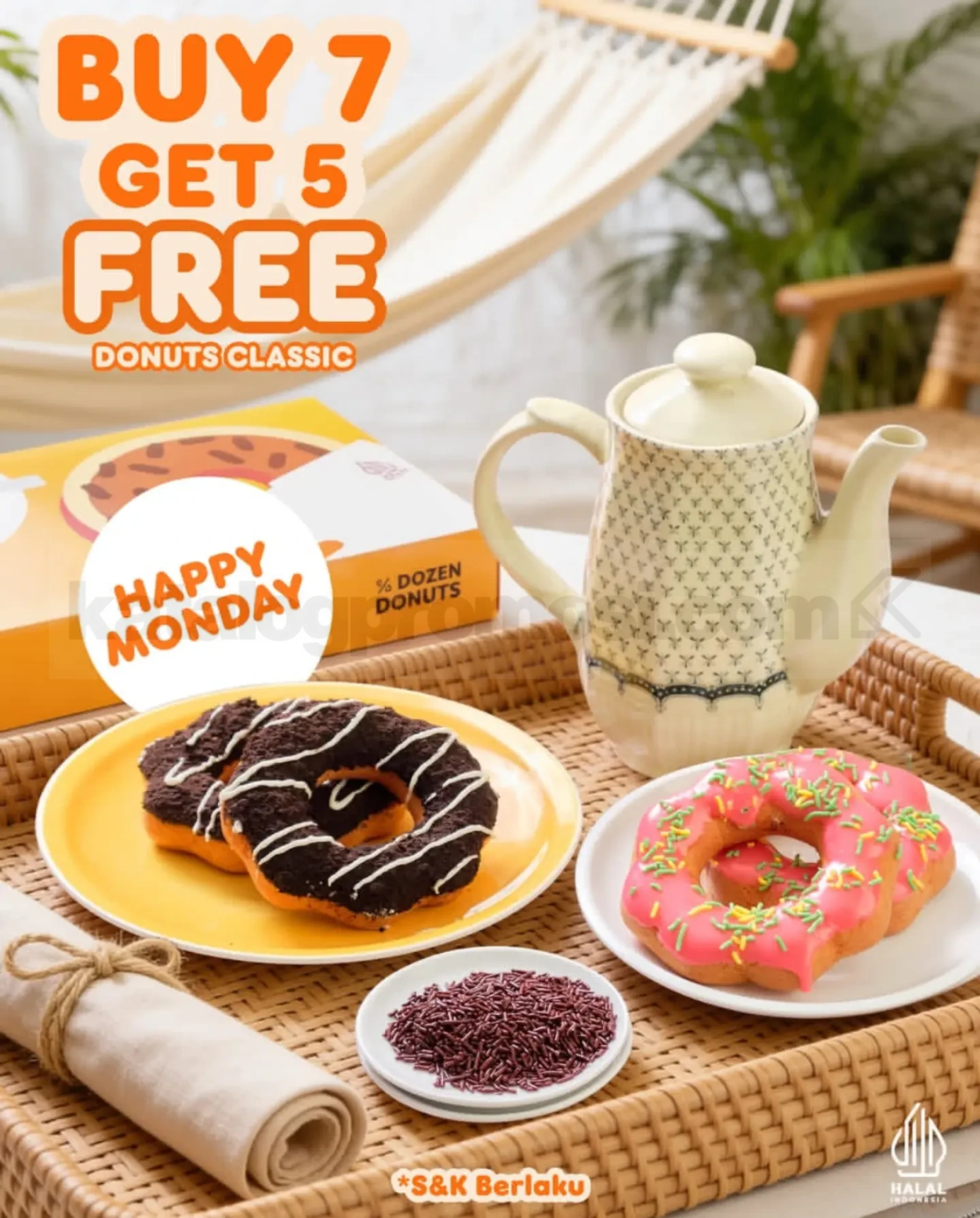 Promo Dunkin Buy 7 Gratis 5 Donuts Hari Senin Promo Dunkin Buy 7 Gratis 5 Donuts Hari Senin untuk pengguna DD Card 2025 dan kuota umum terbatas.