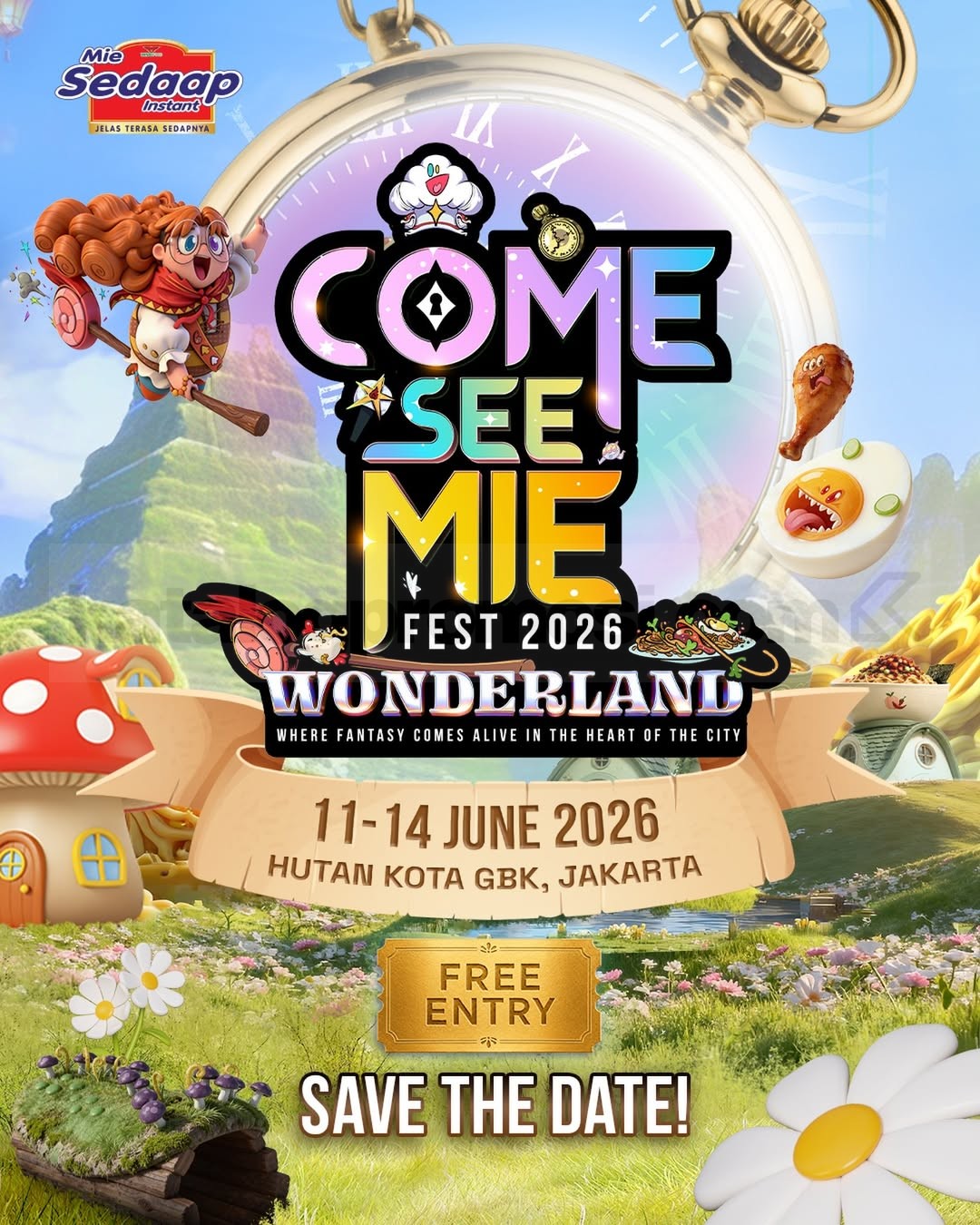 Come See Mie 2026 di Hutan Kota GBK Jakarta Come See Mie 2026 di Hutan Kota GBK Jakarta dengan area Sedaap Wonderland, menu spesial, aktivitas interaktif, dan free entry.