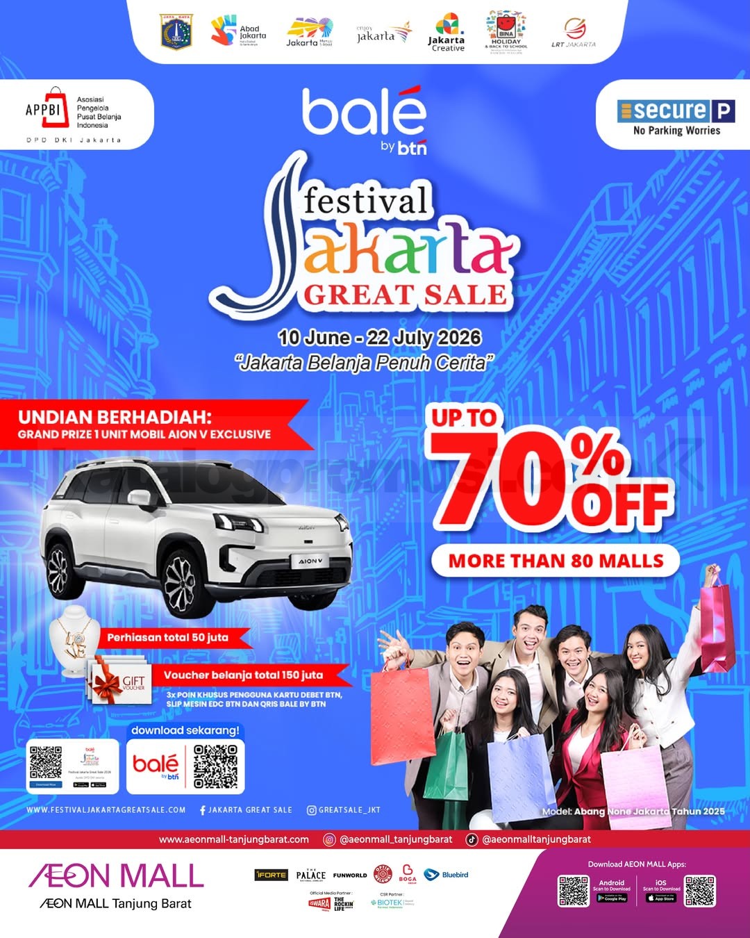 Festival Jakarta Great Sale 2026 di AEON Mall Tanjung Barat Festival Jakarta Great Sale 2026 di AEON Mall Tanjung Barat dengan diskon hingga 70% dan hadiah menarik