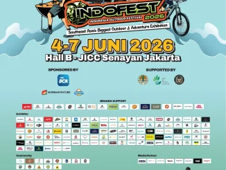 Indofest 2026 di Hall B JICC Senayan pada 4 hingga 7 Juni 2026 dengan brand dan komunitas outdoor.