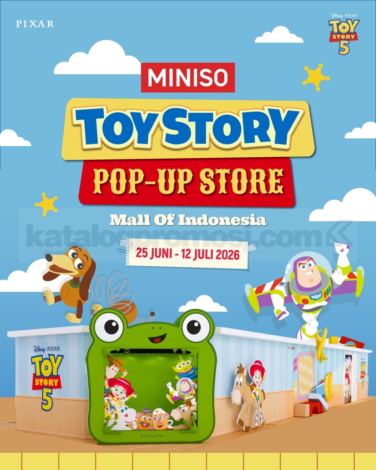 Pop-Up Store Miniso x Toy Story di Mall Of Indonesia Pop-Up Store Miniso x Toy Story di Mall Of Indonesia periode 25 Juni sampai 12 Juli 2026