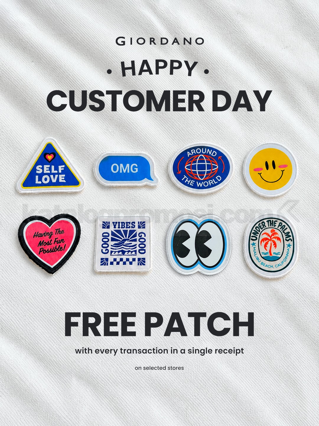 Promo Giordano Hari Pelanggan Nasional Free Patch Promo Giordano Hari Pelanggan Nasional Free Patch gratis di selected stores