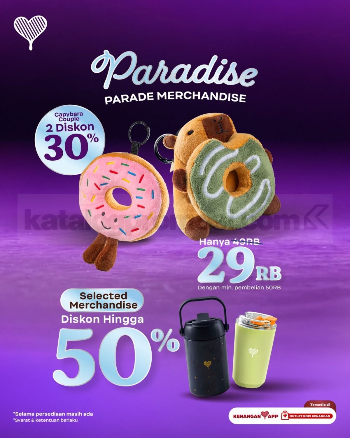 Promo Kopi Kenangan Paradise Parade Merchandise Diskon Hingga 50% Promo Kopi Kenangan Paradise Parade Merchandise Diskon Hingga 50% dengan Capybara Couple mulai Rp. 29.000.