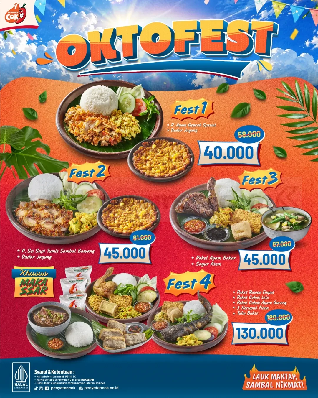 Promo Penyetan Cok Oktofest Mulai Rp 40.000