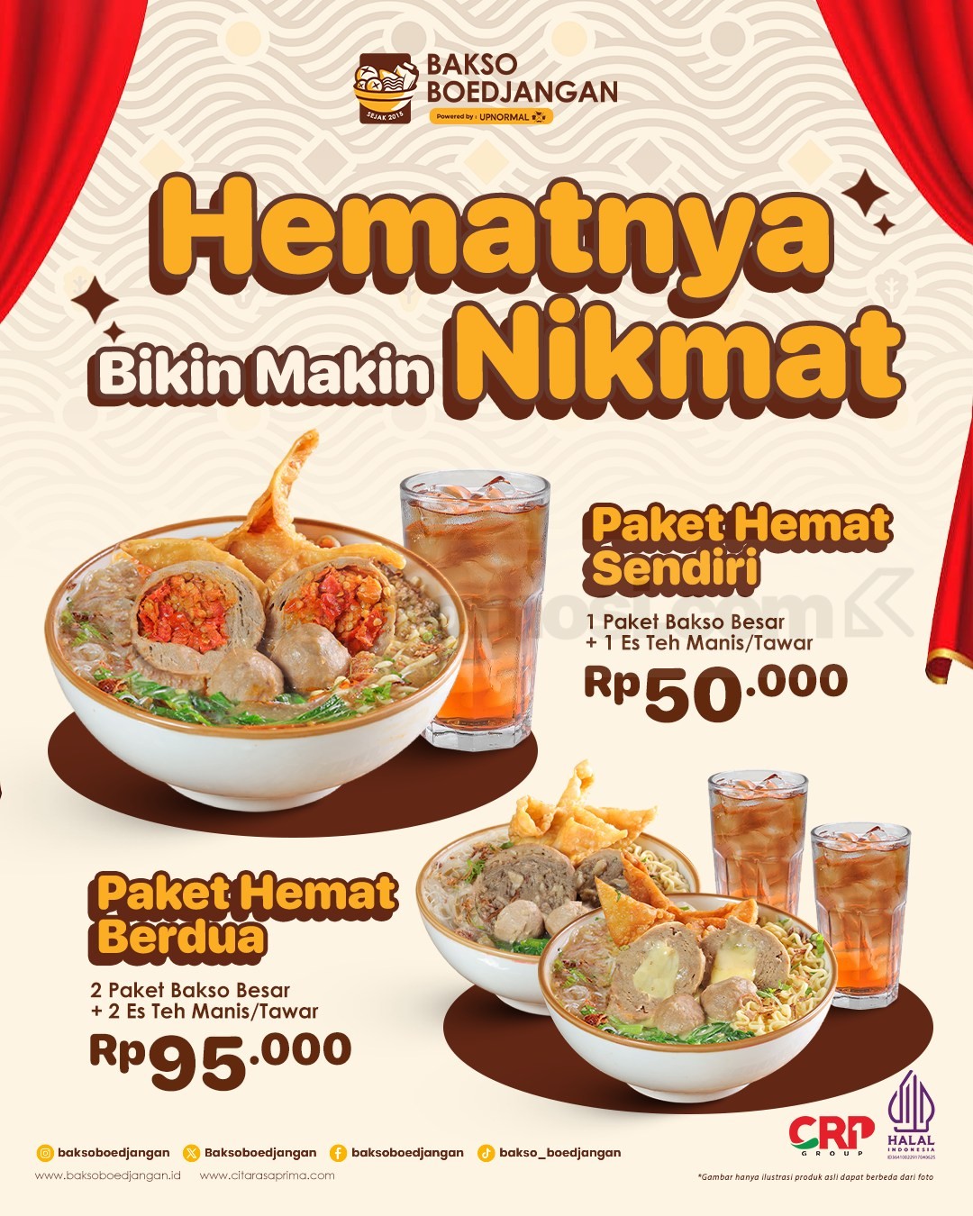 Promo Bakso Boedjangan Paket Hemat Mulai Rp. 50.000 Promo Bakso Boedjangan Paket Hemat mulai Rp. 50.000 di Festival Citylink Bandung dengan bakso besar dan es teh.