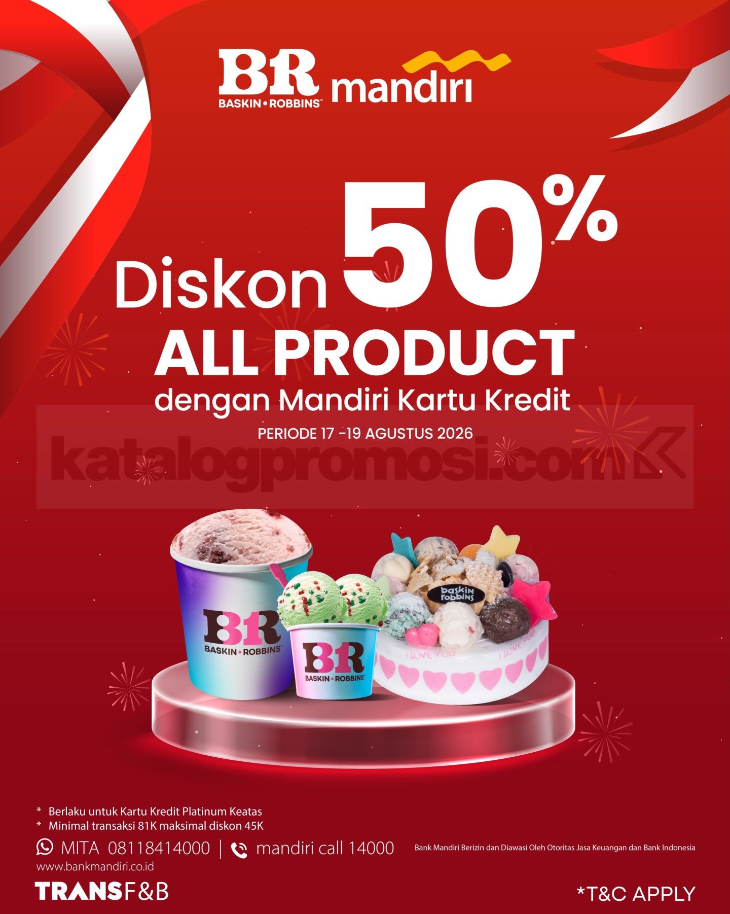 Promo Baskin Robbins Merdeka Diskon hingga 50% + 17% Promo Baskin Robbins Merdeka Diskon hingga 50% + 17% 2