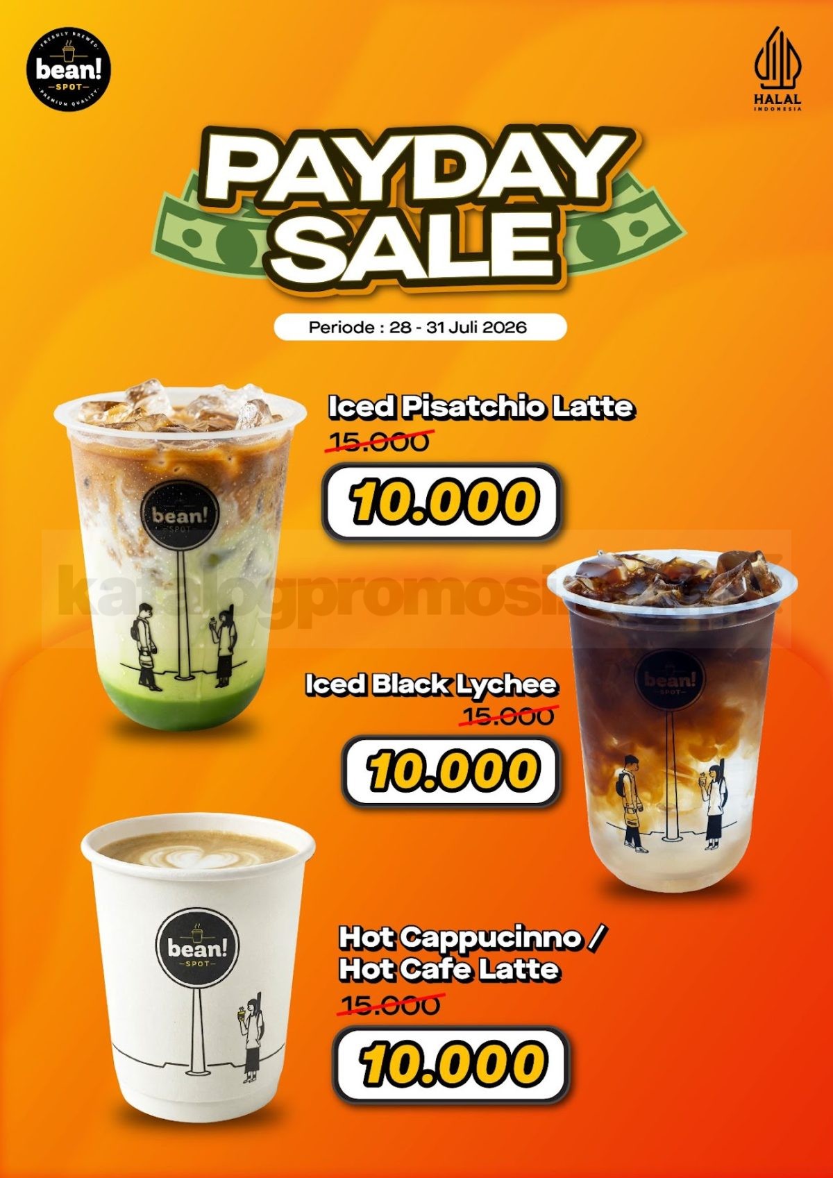 Promo BEANSPOT Payday Sale Minuman Rp. 10.000 Promo BEANSPOT Payday Sale Minuman Rp. 10.000 dengan pilihan kopi dan minuman segar.