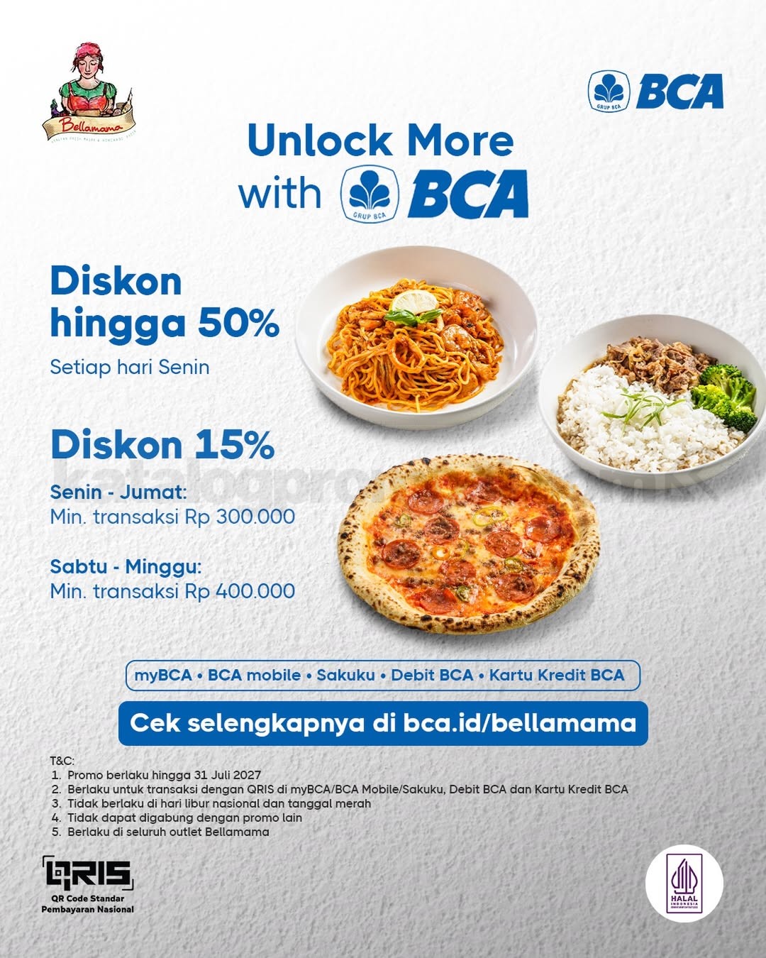 Promo Bellamama BCA Diskon Hingga 50% Promo Bellamama BCA Diskon Hingga 50% untuk pembayaran menggunakan BCA.