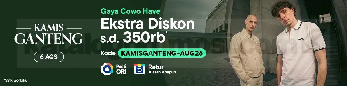 Promo Blibli Kamis Ganteng Diskon hingga Rp350.000 Promo Blibli Kamis Ganteng Diskon hingga Rp350.000 untuk fashion pria