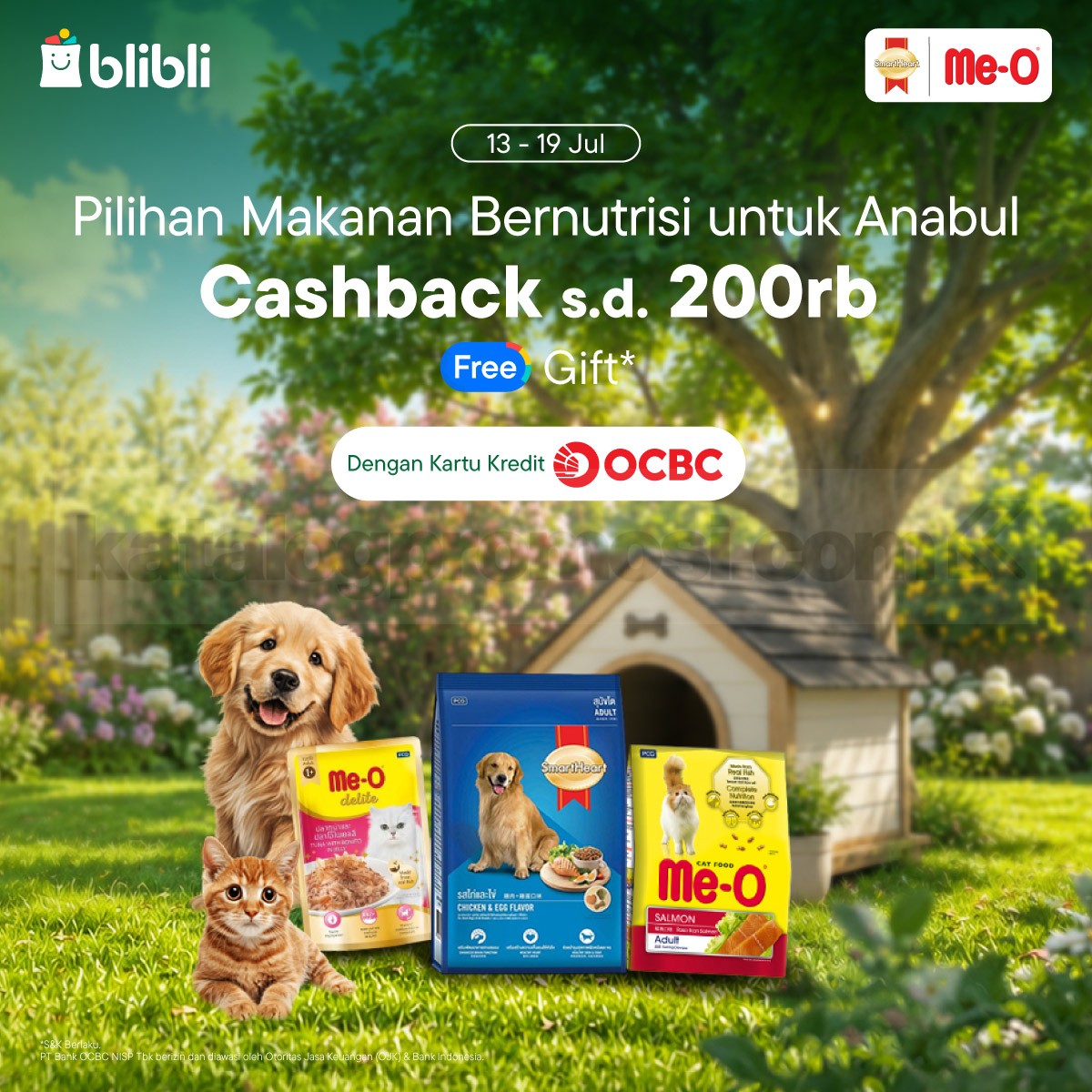 Promo Blibli Pet Corner Cashback hingga Rp. 200.000 Promo Blibli Pet Corner Cashback hingga Rp. 200.000 dengan gratis hadiah makanan dan perlengkapan anabul.