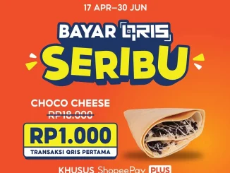 Promo DCrepes ShopeePay Choco Cheese cuma Rp. 1.000 untuk transaksi QRIS pertama pengguna ShopeePay Plus