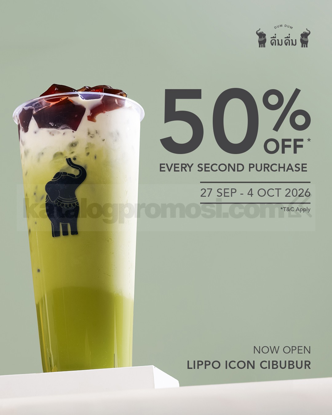 Promo Dum Dum Thai Drinks Diskon 50% Untuk Pembelian Kedua Promo Dum Dum Thai Drinks Diskon 50% untuk pembelian kedua di Dum Dum Express Lippo Icon Cibubur