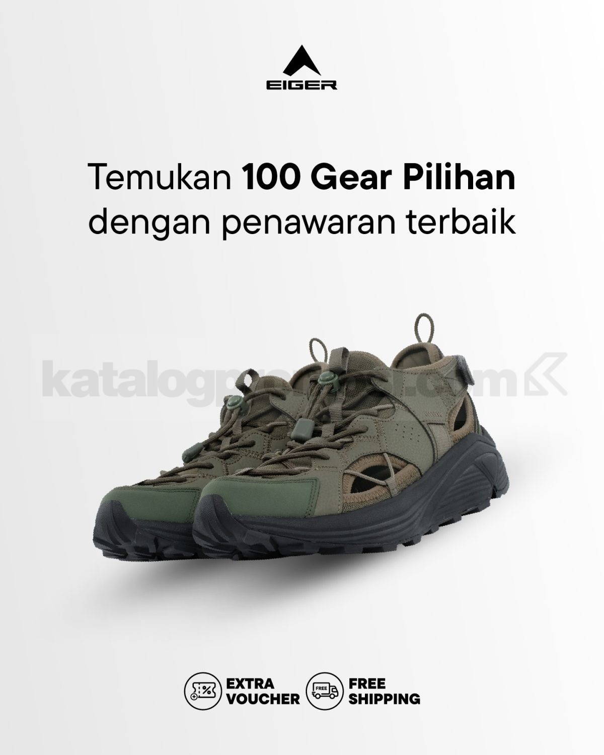 Promo Eiger Gear Pilihan Extra Voucher & Free Shipping Promo Eiger Gear Pilihan Extra Voucher & Free Shipping untuk 100 gear pilihan periode 17–31 Juli 2026.