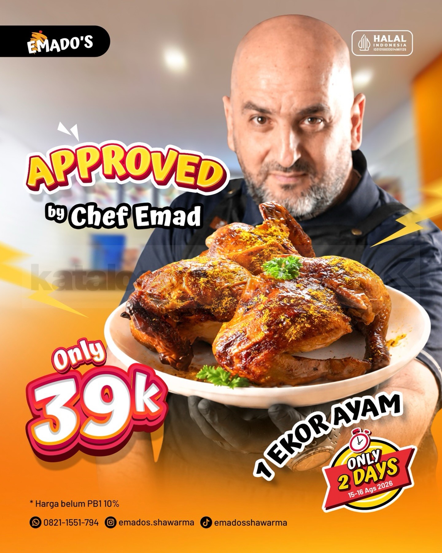 Promo Emado’s 1 Ekor Ayam Rp. 39.000 Promo Emado’s 1 ekor ayam Rp. 39.000