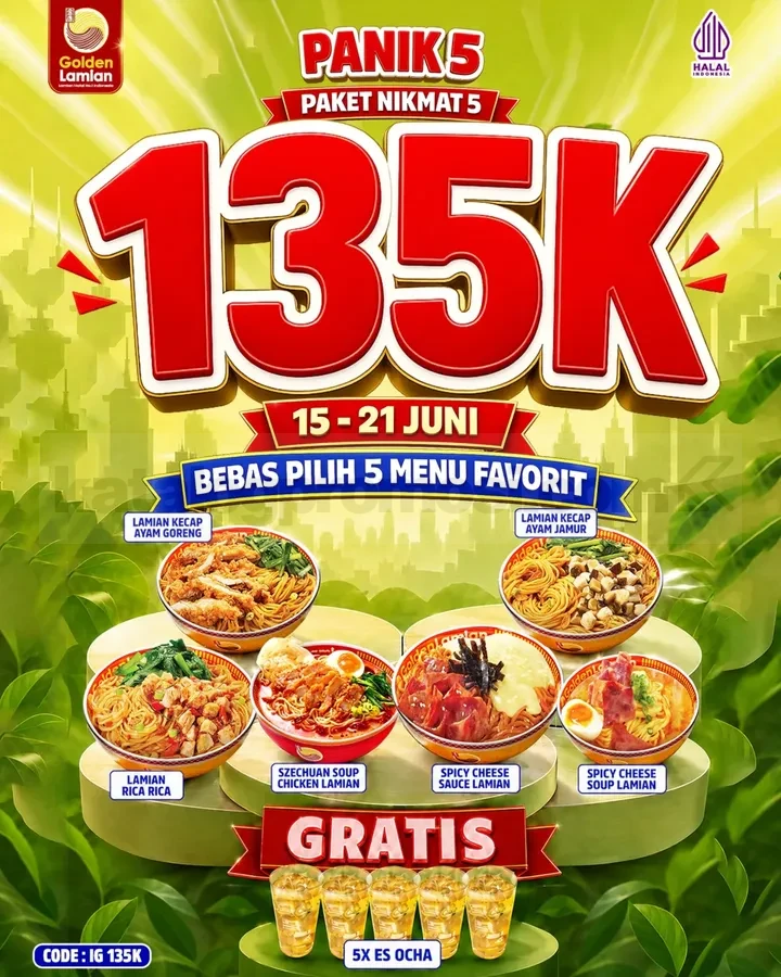 Promo Golden Lamian Paket Nikmat Mulai Rp. 30.000 Promo Golden Lamian Paket Nikmat Mulai Rp. 30.000 4