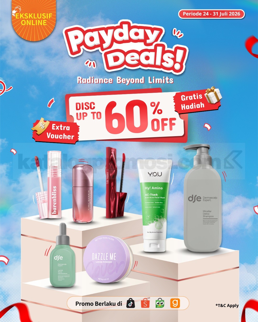 Promo Guardian Payday Deals Diskon hingga 60% Promo Guardian Payday Deals Diskon hingga 60% untuk skincare, kosmetik, personal care, dan health care.