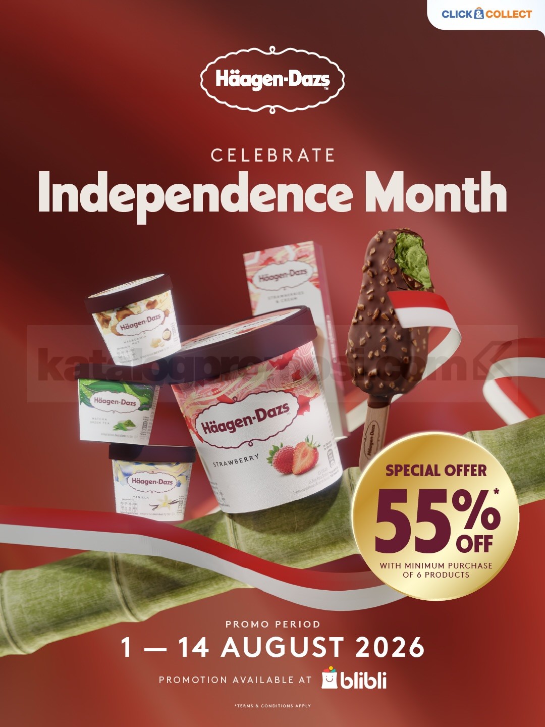 Promo Häagen-Dazs Celebrate Independence Diskon 55% Promo Häagen-Dazs Celebrate Independence Diskon 55% pembelian minimal 6 produk.