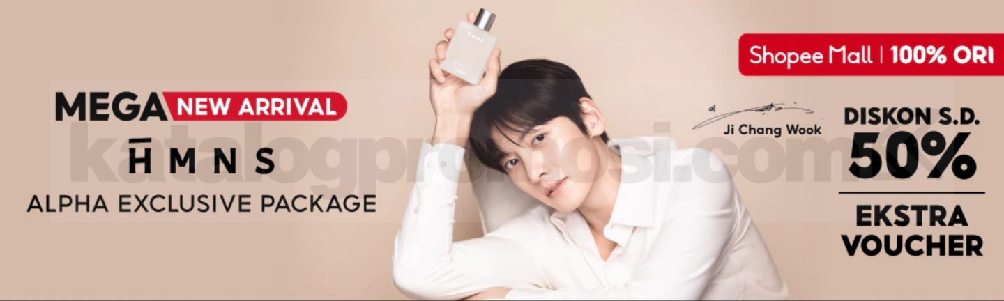 Promo HMNS Alpha Exclusive Package Diskon hingga 50% Promo HMNS Alpha Exclusive Package Diskon hingga 50% dan ekstra voucher di toko resmi HMNS di Shopee Mall.