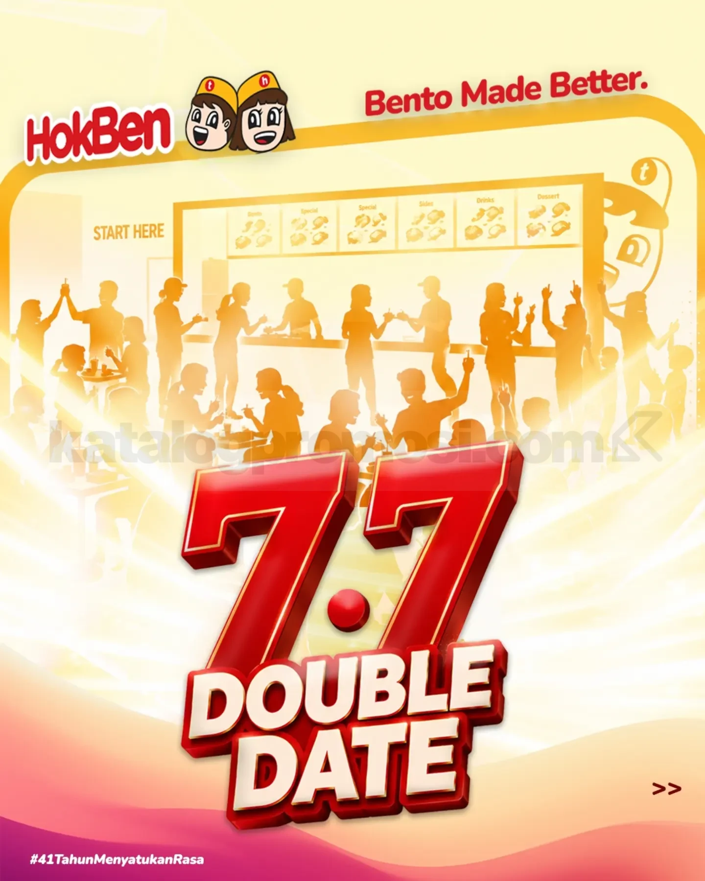 Promo HokBen Double Date 7.7 Paket Berdua Rp. 77.000 Promo HokBen Double Date 7.7 Paket Berdua Rp. 77.000 untuk Bento Special 1 dan Simple Set Teriyaki 1/2.