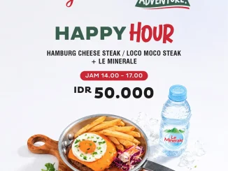 Promo Holysteak Happy Hours Makan Hemat cuma Rp. 50.000++ di Holysteak PIM 3 dengan pilihan Cheese Hamburg atau Loco Moco Steak.