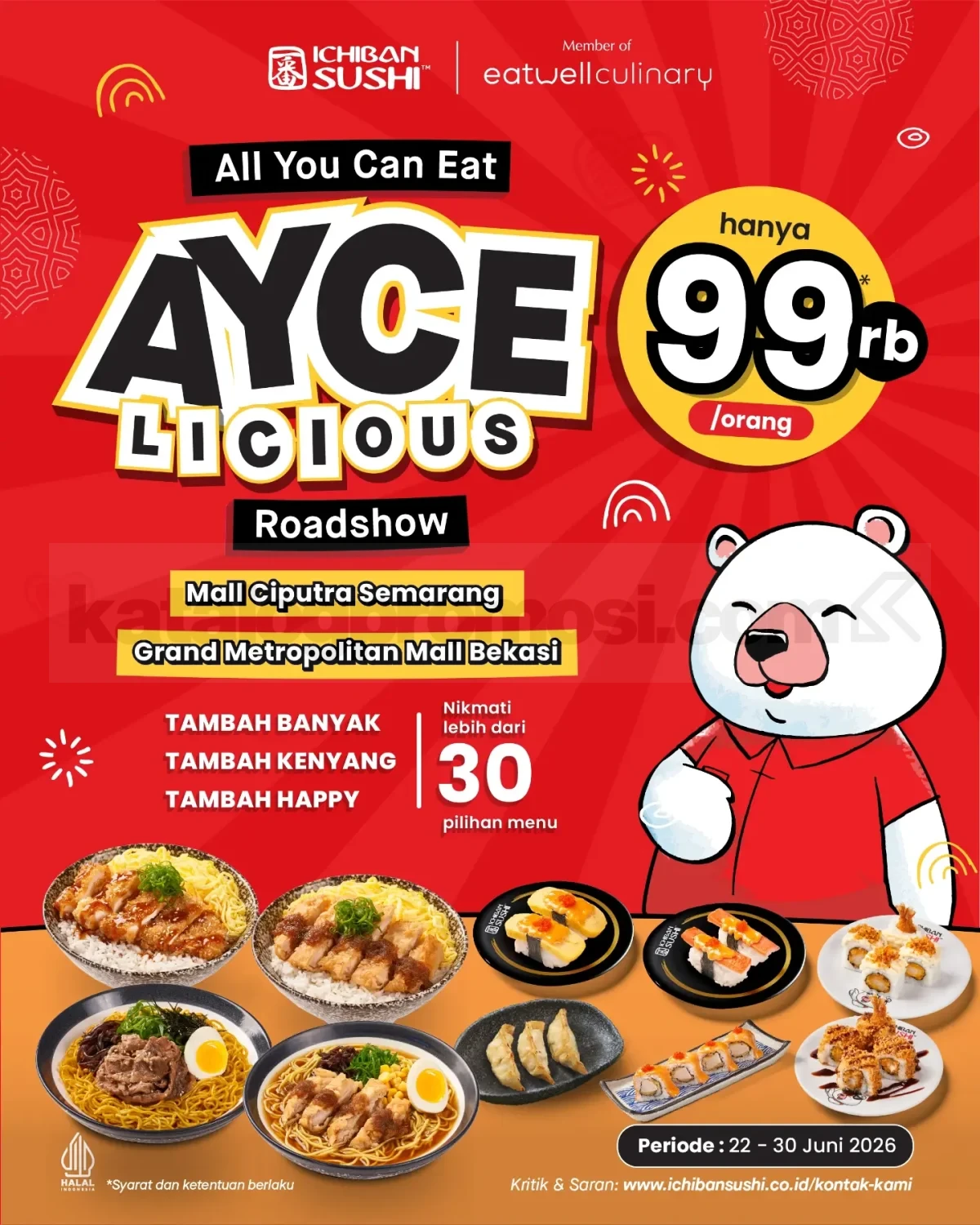 Promo Ichiban Sushi ALL YOU CAN EAT Rp. 99.000