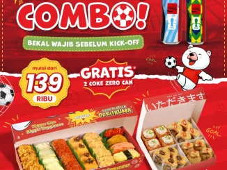 Promo Ichiban Sushi Match Day Combo mulai Rp. 90.000 dengan paket sushi, rice bowl, dan gratis 2 Coke Zero.
