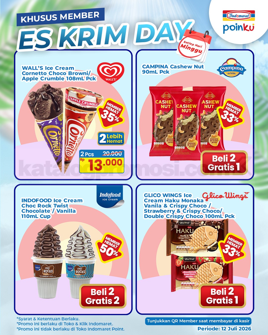 Promo Indomaret Es Krim Day on Sunday Spesial 12 Juli 2026 Promo Indomaret Es Krim Day on Sunday Spesial 12 Juli 2026