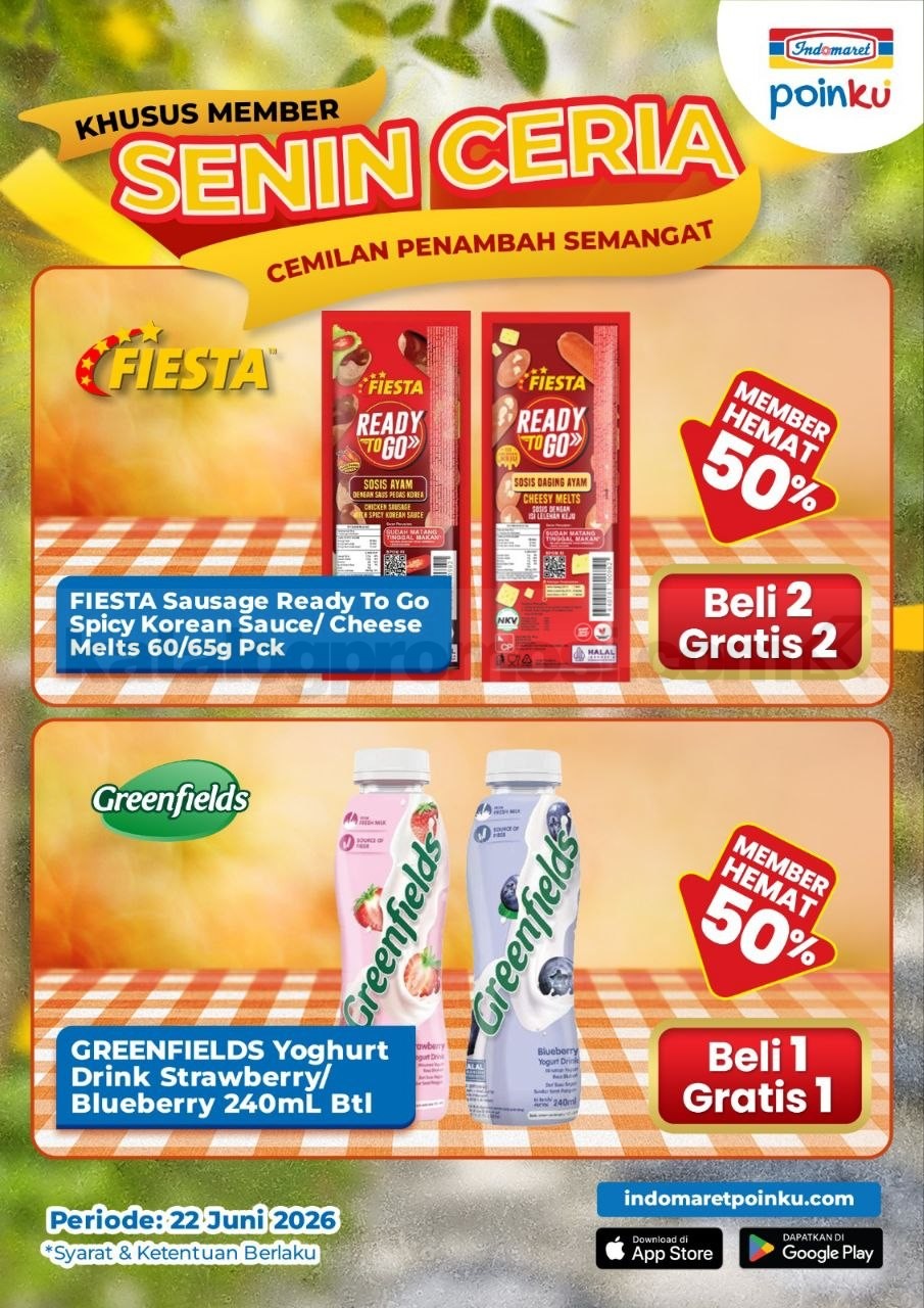 Promo Indomaret Senin Ceria BELI 1 GRATIS 1 Khusus Member Promo Indomaret Senin Ceria BELI 1 GRATIS 1 Khusus Member