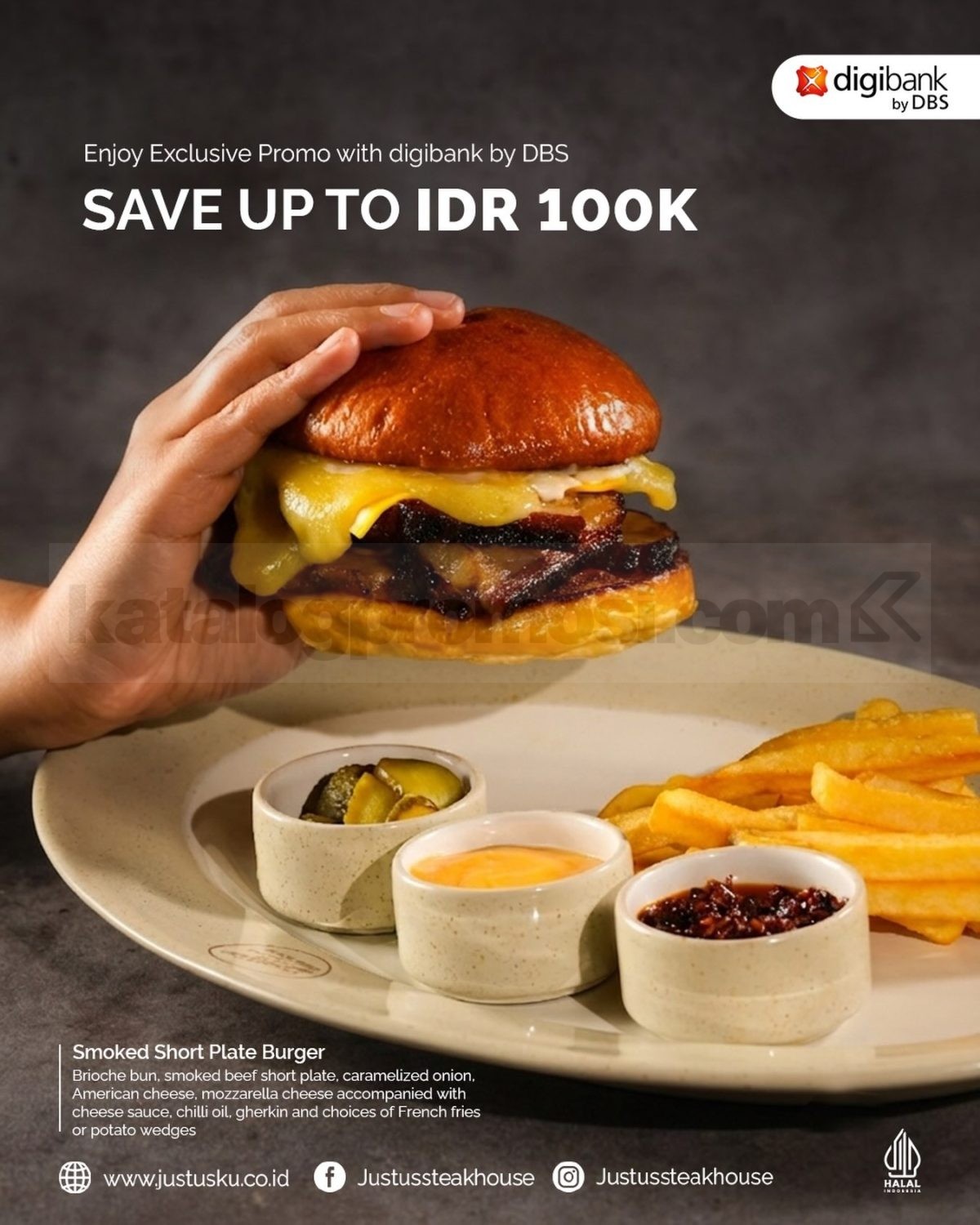 Promo Justus Steakhouse Digibank by DBS Hemat hingga Rp. 100.000 Promo Justus Steakhouse Digibank by DBS hemat hingga Rp. 100.000 untuk pembayaran menggunakan digibank by DBS.
