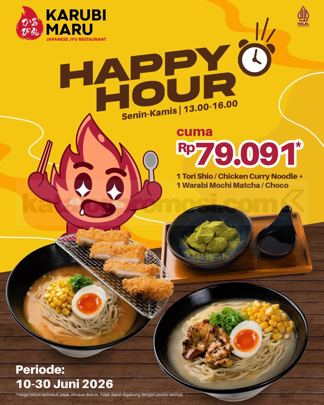 Promo Karubi Maru Happy Hour Paket Combo Rp. 79.091 Promo Karubi Maru Happy Hour Paket Combo Rp. 79.091 dengan pilihan noodle dan warabi mochi