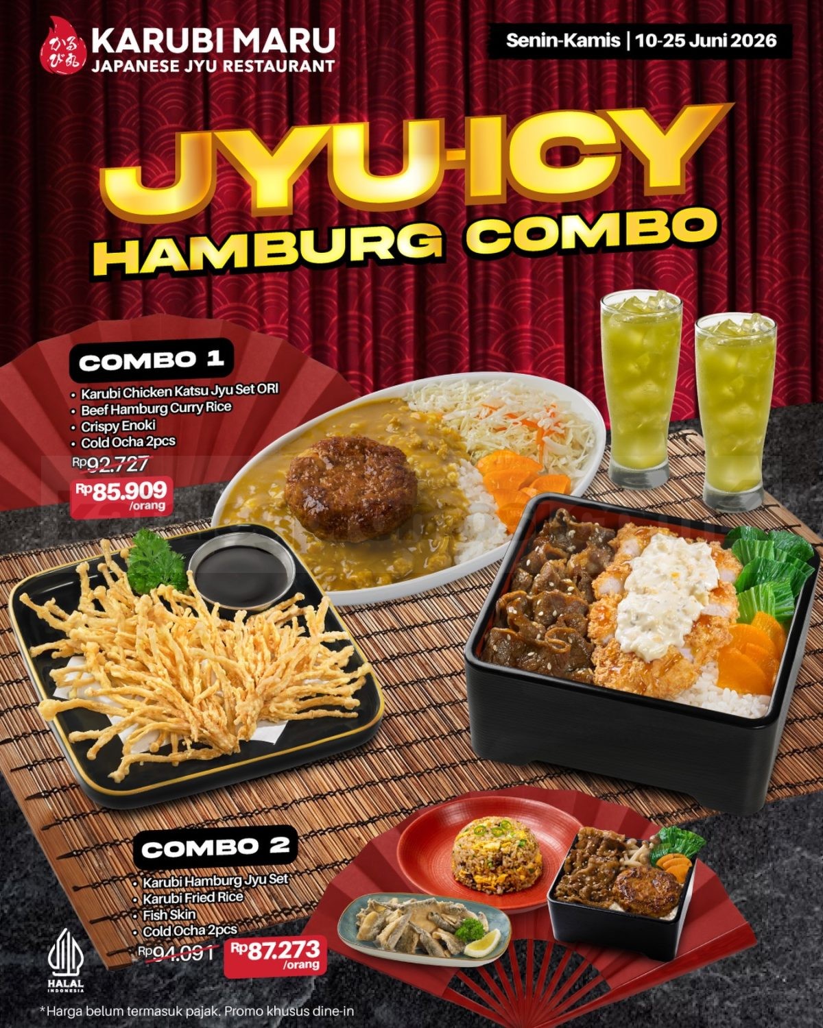 Promo Karubi Maru JYU-ICY Hamburg Combo Mulai Rp. 85.909 Promo Karubi Maru JYU-ICY Hamburg Combo Mulai Rp. 85.909 paket makan berdua lengkap