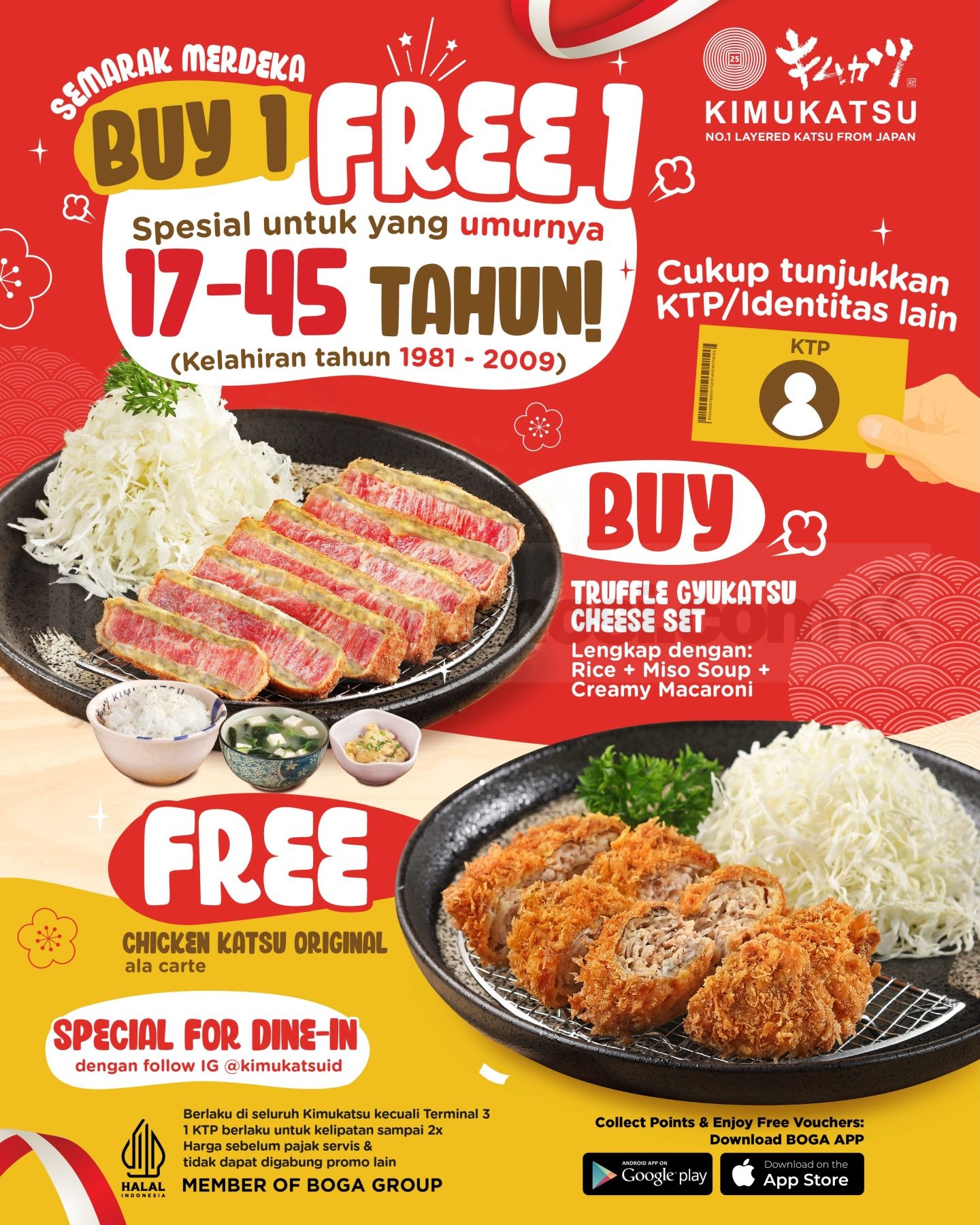Promo Kimukatsu Semarak Merdeka Buy 1 Free 1 Promo Kimukatsu Semarak Merdeka Buy 1 Free 1 Truffle Gyukatsu Cheese Set gratis Chicken Katsu Original