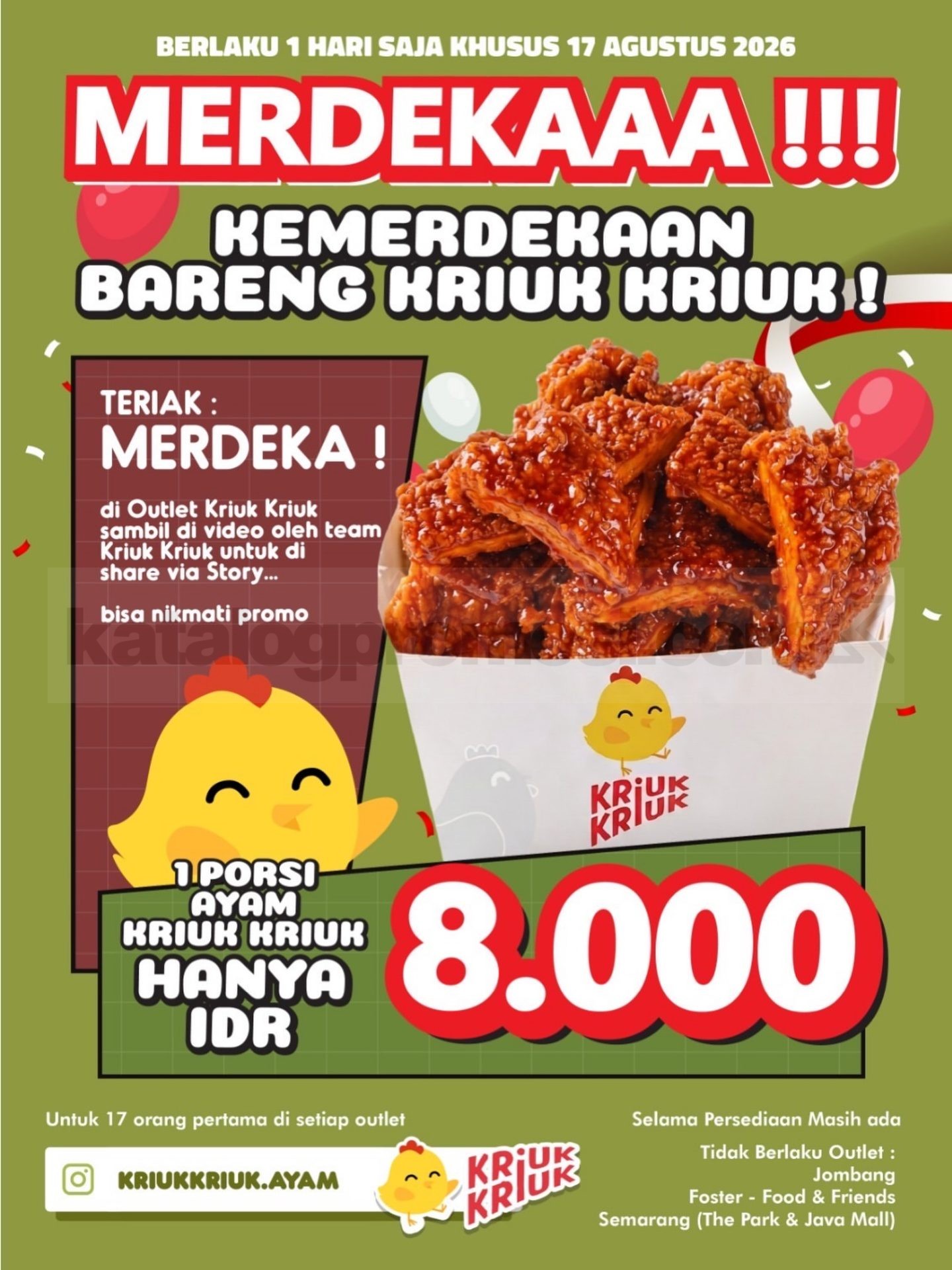 Promo Kriuk Kriuk Merdeka Ayam Kriuk Kriuk Rp 8.000