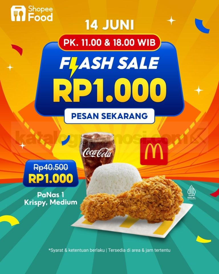 Promo McDonalds ShopeeFood Flash Sale Rp. 1.000
