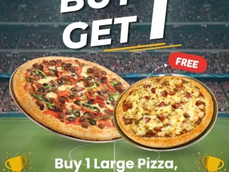 Promo Papa Ron's Pizza Beli 1 Gratis 1 Pizza dapat Medium Pizza gratis saat beli Large Pizza