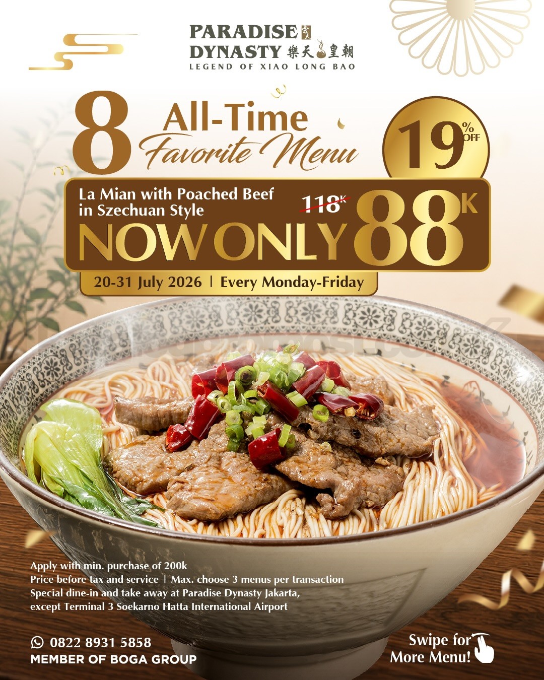 Promo Paradise Dynasty 8 Menu Favorit Rp. 88.000 Promo Paradise Dynasty 8 Menu Favorit Rp. 88.000 1