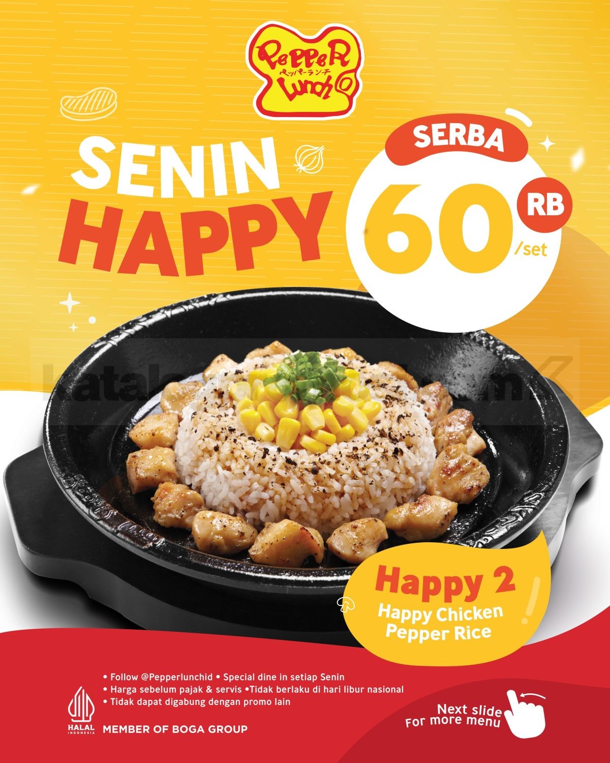 Promo Pepper Lunch Senin Happy Serba Rp 60Ribu