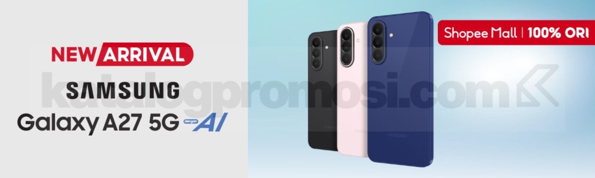 Promo Samsung NEW! Galaxy A27 5G Bonus Galaxy Buds Core Promo Samsung NEW! Galaxy A27 5G Gratis Galaxy Buds Core dengan cashback hingga Rp. 650 ribu dan trade-in hingga Rp. 2,2 juta.