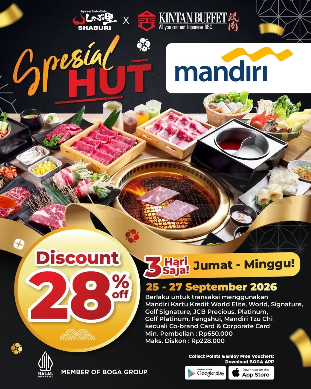 Promo Shaburi Kintan Buffet Spesial HUT Mandiri Diskon 28% Promo Shaburi Kintan Buffet Spesial HUT Mandiri Diskon 28%