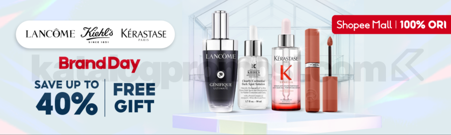 Promo Shopee Mall Beauty Brand Day Diskon hingga 40% Promo Shopee Mall Beauty Brand Day diskon hingga 40% dan gratis hadiah untuk produk kecantikan tertentu.