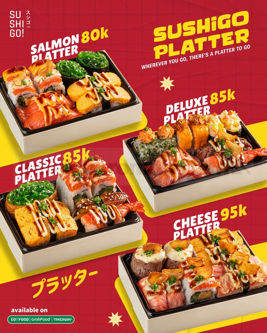 Promo Sushi Go! Sushi Platter Mulai Rp80.000++ Promo Sushi Go! Sushi Platter Mulai Rp80.000++ dengan empat pilihan platter
