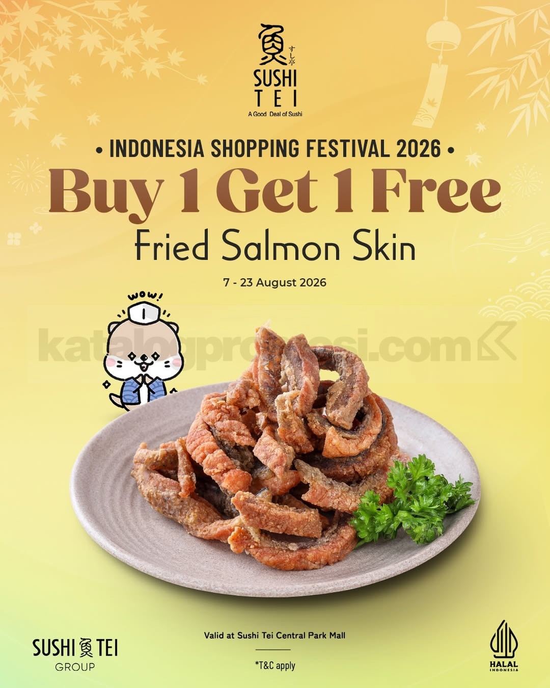 Promo Sushi Tei Buy 1 Get 1 Free Fried Salmon Skin Promo Sushi Tei Buy 1 Get 1 Free Fried Salmon Skin di Central Park Mall