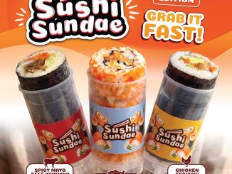 Promo SushiYA NEW Sushi Sundae dengan tiga pilihan sushi roll mulai Rp. 40.000 di outlet tertentu