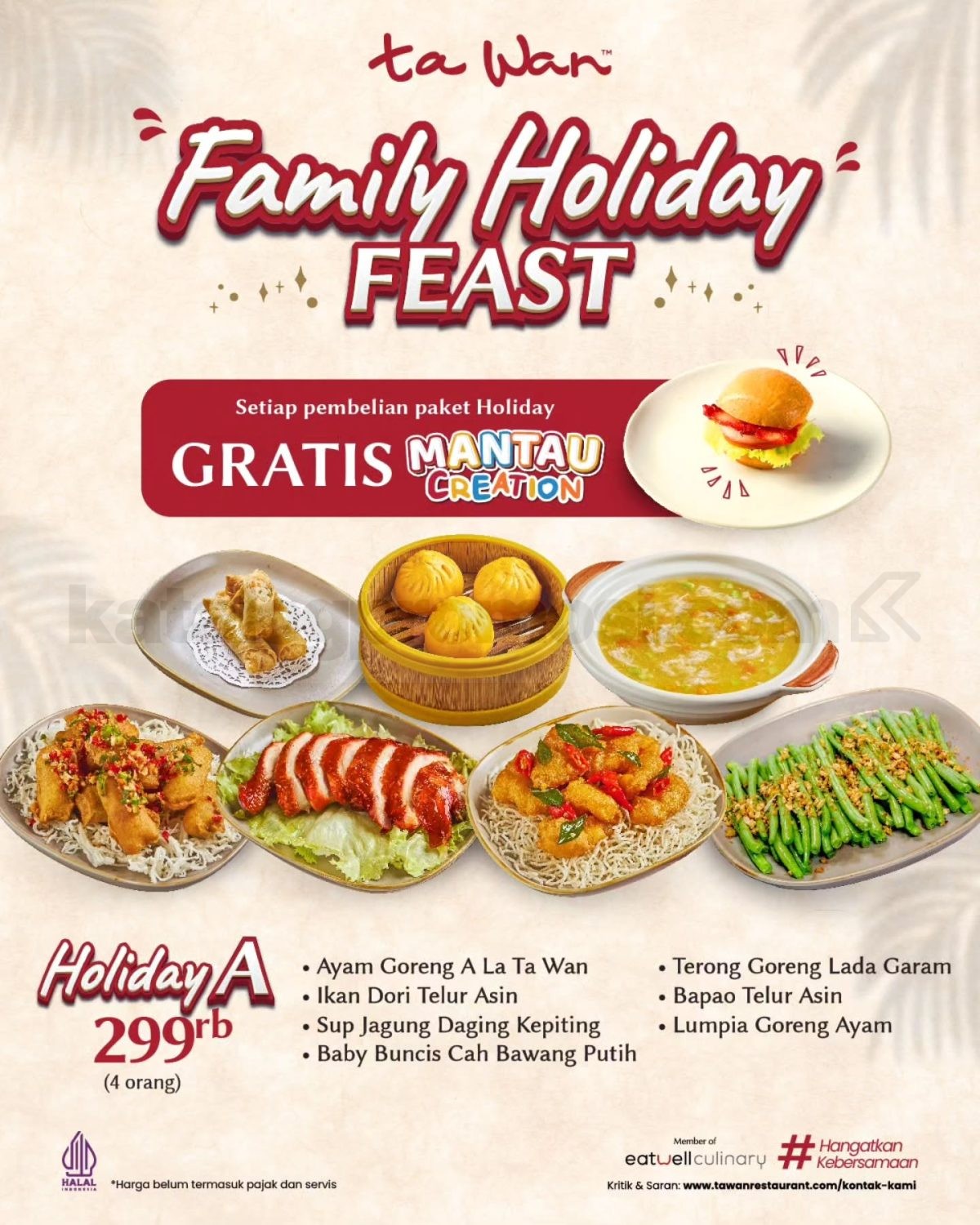 Promo Ta Wan Family Holiday Feast Mulai Rp299.000